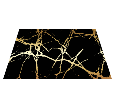 Elegant Gold Stripes marble rug - TenStickers