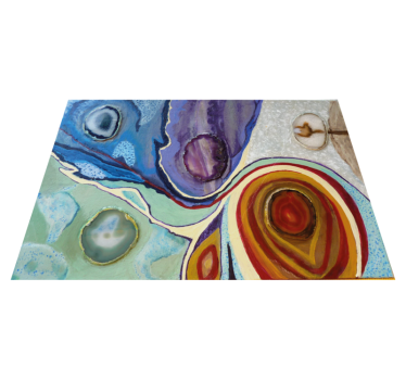 Colorful swirls marble rug - TenStickers