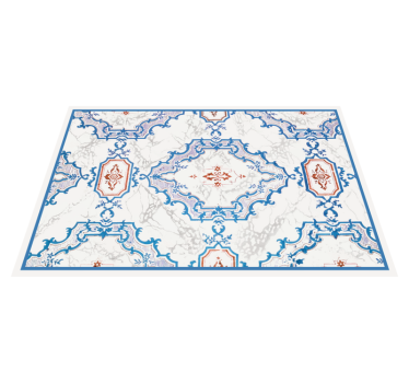 Elegant Blue Patterns marble rug - TenStickers
