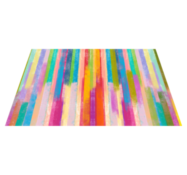 Vibrant Striped Motifs wood effect rug - TenStickers