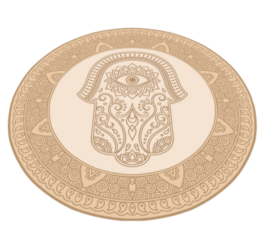 Beige mandala hand of Fatima ethnic style vinyl rug - TenStickers