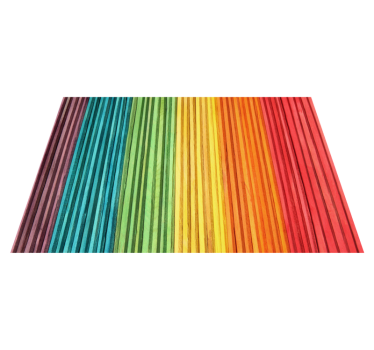 Rainbow striped layers wood effect rug - TenStickers