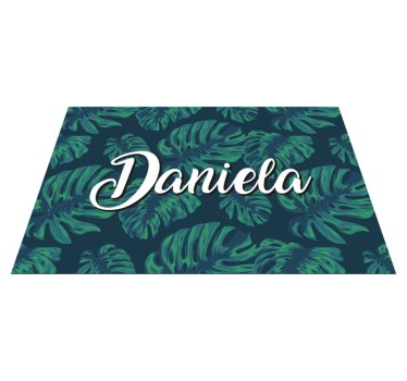 Tropical leaves with name teenage bedroom rug - TenStickers