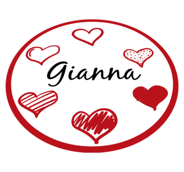 Red hearts and name teenage bedroom rug - TenStickers