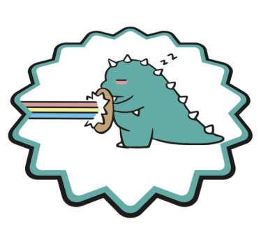 Dinosaur cartoon sleeping blocking spell kids vinyl carpet - TenStickers