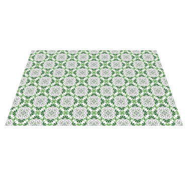 Portuguese green flowers kitchen vinyl rug - TenStickers