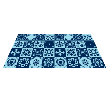 Blue shade mosaic kitchen kitchen flooring - TenStickers