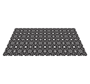 Black and white tiles pattern tile mat - TenStickers