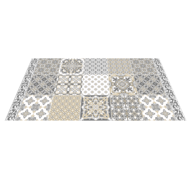 Vintage tiles pattern kitchen vinyl rug - TenStickers