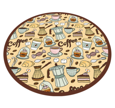 Round coffee design kitchen mat - TenStickers