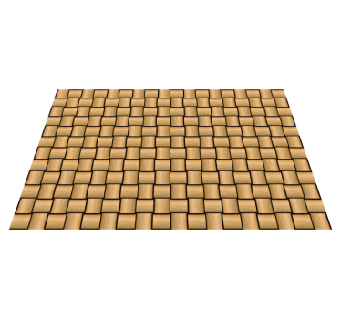 Brown tile pattern wood effect rug - TenStickers
