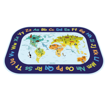 For kids with alphabet vinyl map rug - TenStickers