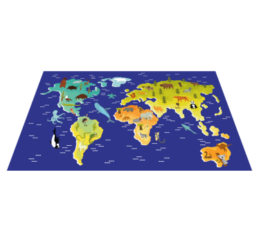 For kids with flora and fauna vinyl map vinyl rug - TenStickers