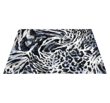 Gray zebra watercolor animal print carpet - TenStickers
