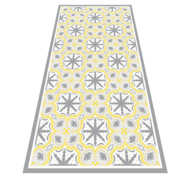 Gray and Yello Star Pattern kitchen mat - TenStickers