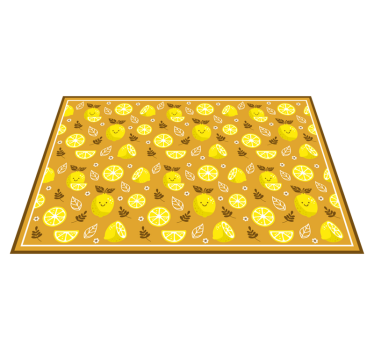 Cheerful Lemon Slice kitchen vinyl mat - TenStickers