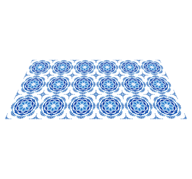 Azure blossom motifs kitchen mat - TenStickers