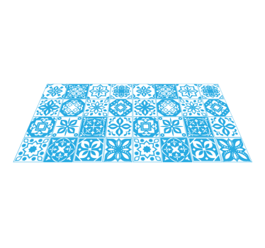 White Blue Patchwork  tile mat - TenStickers