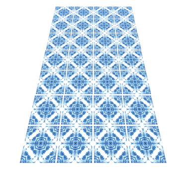 Classic Blue Pattern stone effect rug - TenStickers
