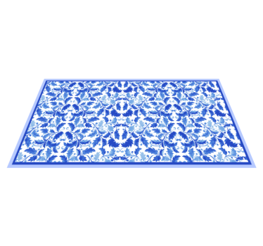 Blue Floral Patterns texture rug - TenStickers