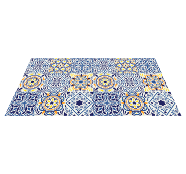 Different tiles effect kitchen vinyl rug - TenStickers