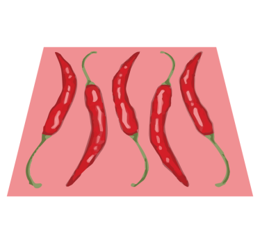 Red Chili Peppers kitchen vinyl mat - TenStickers