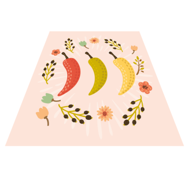 Colorful chili peppers kitchen mat - TenStickers