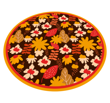 70s pop flower power retro vinyl rug - TenStickers
