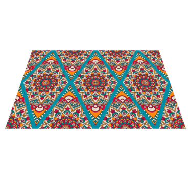 ornamental coloured vintage pattern retro rug - TenStickers