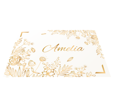 FLORAL PERSONALIZED WELCOME custom floor mat - TenStickers