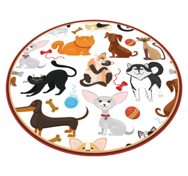 Kids carpet playful pets design for fun spaces - TenStickers