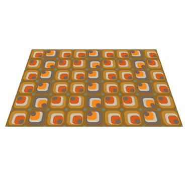 70's retro squares pattern geometric carpets - TenStickers