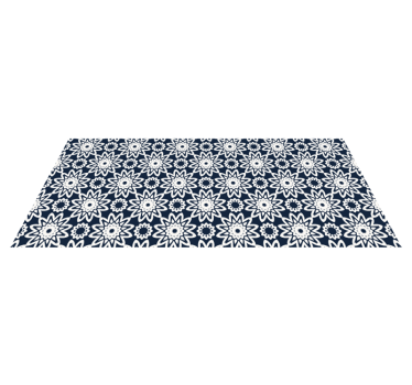 Navy floral design kitchen mat - TenStickers