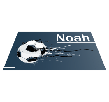 Soccer action with name teenage bedroom rug - TenStickers