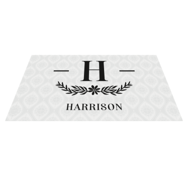 Cool initial name personalized personalised vinyl rug - TenStickers