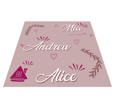 Doormat family members personalized personalised vinyl rug - TenStickers