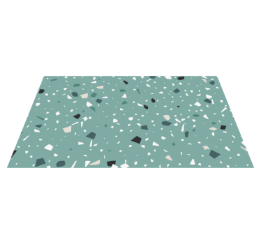 Green terrazzo style stone effect rug - TenStickers