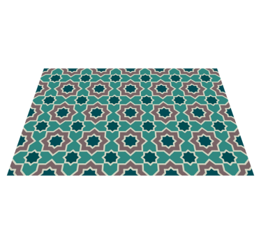 Turquoise and green shapes   tile mat - TenStickers