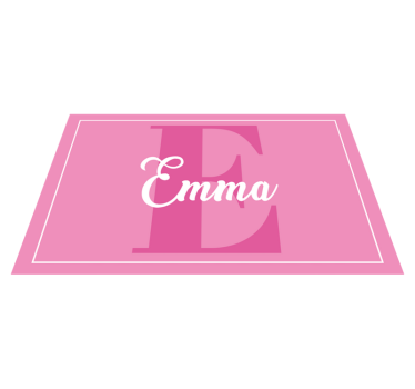 Pink design with initial kids rug - TenStickers