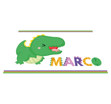 Baby T-Rex with name custom floor mat - TenStickers