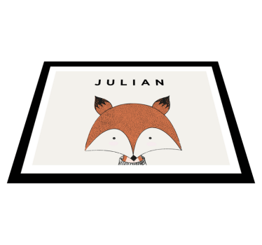 Custom floor mat with fox character personalization - TenStickers
