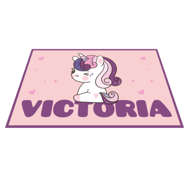 Custom floor mat cute unicorn design - TenStickers