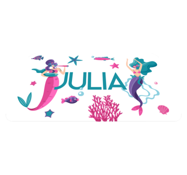 Mermaid adventure with name kids rug - TenStickers