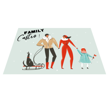 Personalised winter family custom floor mat - TenStickers