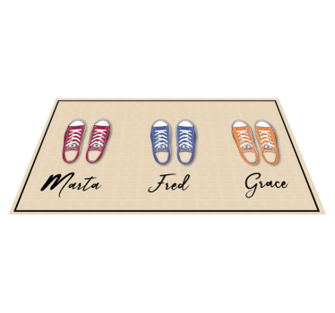 Custom sneakers collection entrance hall rug - TenStickers