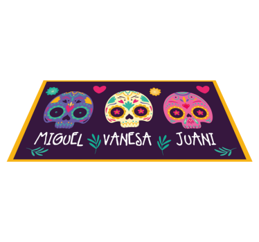 Custom colorful skulls entrance hall rug - TenStickers