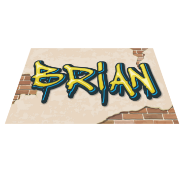 Graffiti style name teenage bedroom rug - TenStickers