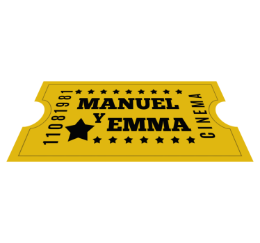 Cinema ticket for couple custom floor mat - TenStickers