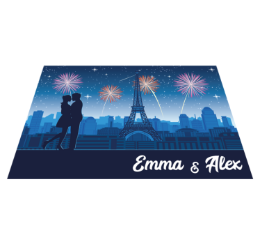 Parisian Romance custom floor mat - TenStickers