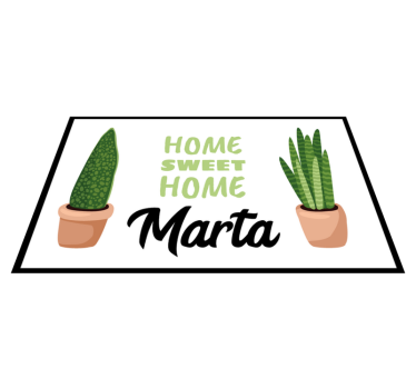 Sweet home with plants custom floor mat - TenStickers